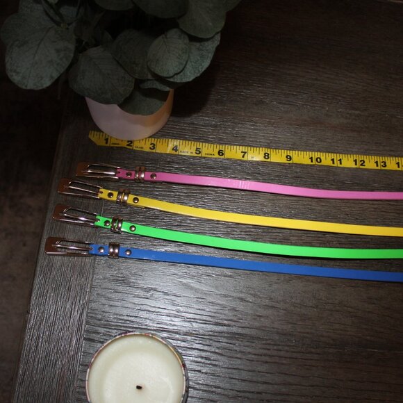 womens skinny faux patent leather dress belts lot of 4 - Picture 2 of 3